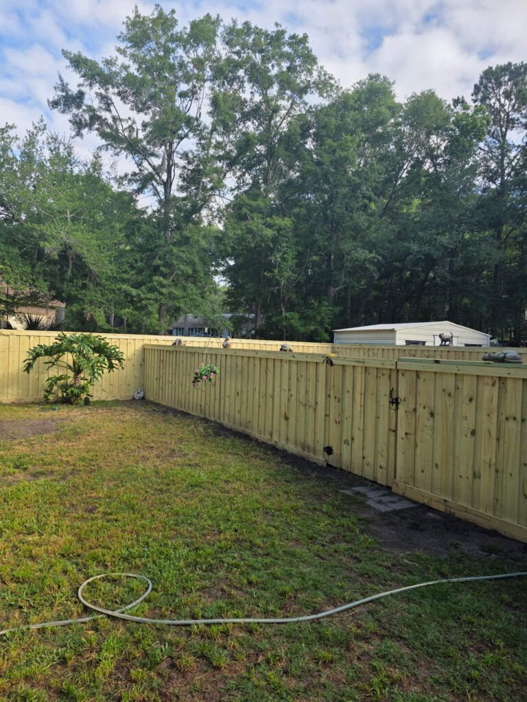 JG Fence Company wood fence project in Savannah GA
