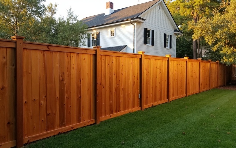 Wood privacy fencing installed at a Savannah GA home