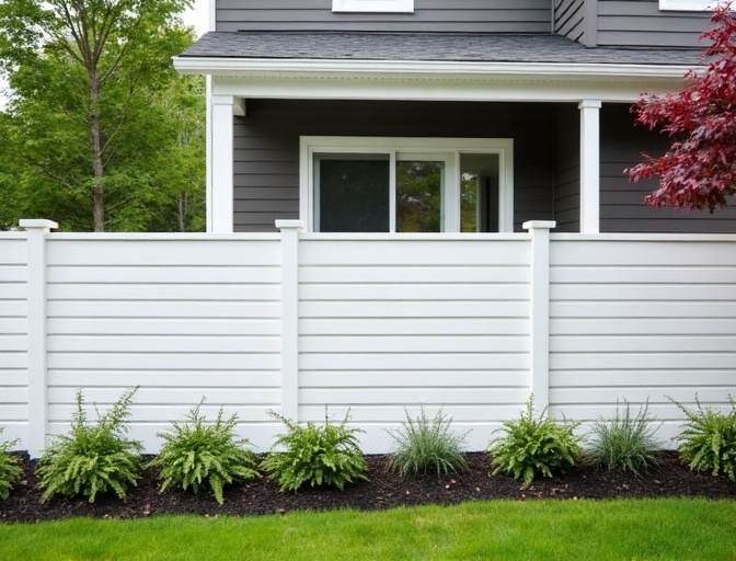White vinyl privacy fence in Savannah Georgia